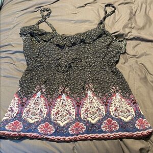 Torrid Black and Pink Patterned Camisole